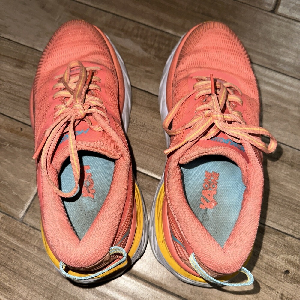 HOKA One One Bondi 7 Womens Orange Sneaker Size 10 - Picture 5 of 6